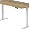 euroseats Economy Zit-sta-bureau Rechthoekig Naturel Eiken T-Voet 1.400 (B) x 800 (D) x 1.275 (H) mm Metaal