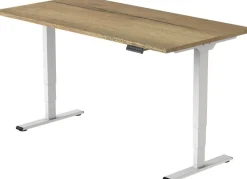euroseats Economy Zit-sta-bureau Rechthoekig Naturel Eiken T-Voet 1.400 (B) x 800 (D) x 1.275 (H) mm Metaal