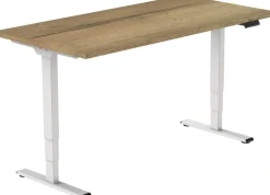euroseats Economy Zit-sta-bureau Rechthoekig Naturel Eiken T-Voet 1.400 (B) x 800 (D) x 1.275 (H) mm Metaal