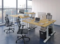 euroseats Economy Zit-sta-bureau Rechthoekig Oxyd Beton T-Voet 1.400 (B) x 800 (D) x 1.275 (H) mm Metaal
