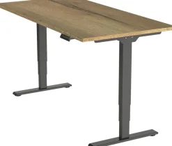 euroseats Economy Zit-sta-bureau Rechthoekig Naturel Eiken T-Voet 1.600 (B) x 800 (D) x 1.275 (H) mm Metaal