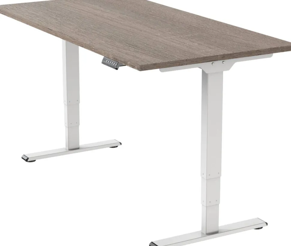 euroseats Economy Zit-sta-bureau Rechthoekig Robson Eiken T-Voet 1.600 (B) x 800 (D) x 1.275 (H) mm Metaal