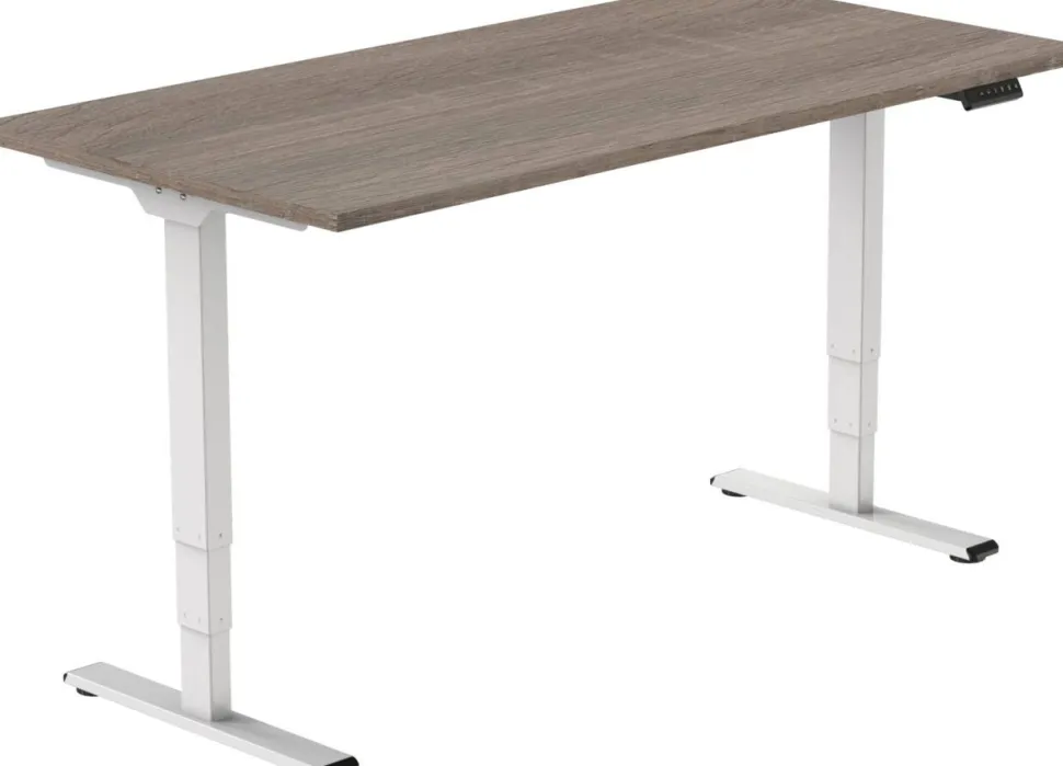 euroseats Economy Zit-sta-bureau Rechthoekig Robson Eiken T-Voet 1.600 (B) x 800 (D) x 1.275 (H) mm Metaal