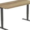 euroseats Economy Zit-sta-bureau Rechthoekig Naturel Eiken T-Voet 1.400 (B) x 800 (D) x 1.275 (H) mm Metaal