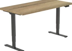 euroseats Economy Zit-sta-bureau Rechthoekig Naturel Eiken T-Voet 1.400 (B) x 800 (D) x 1.275 (H) mm Metaal