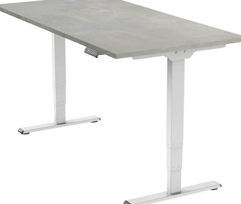 euroseats Economy Zit-sta-bureau Rechthoekig Oxyd Beton T-Voet 1.600 (B) x 800 (D) x 1.275 (H) mm Metaal