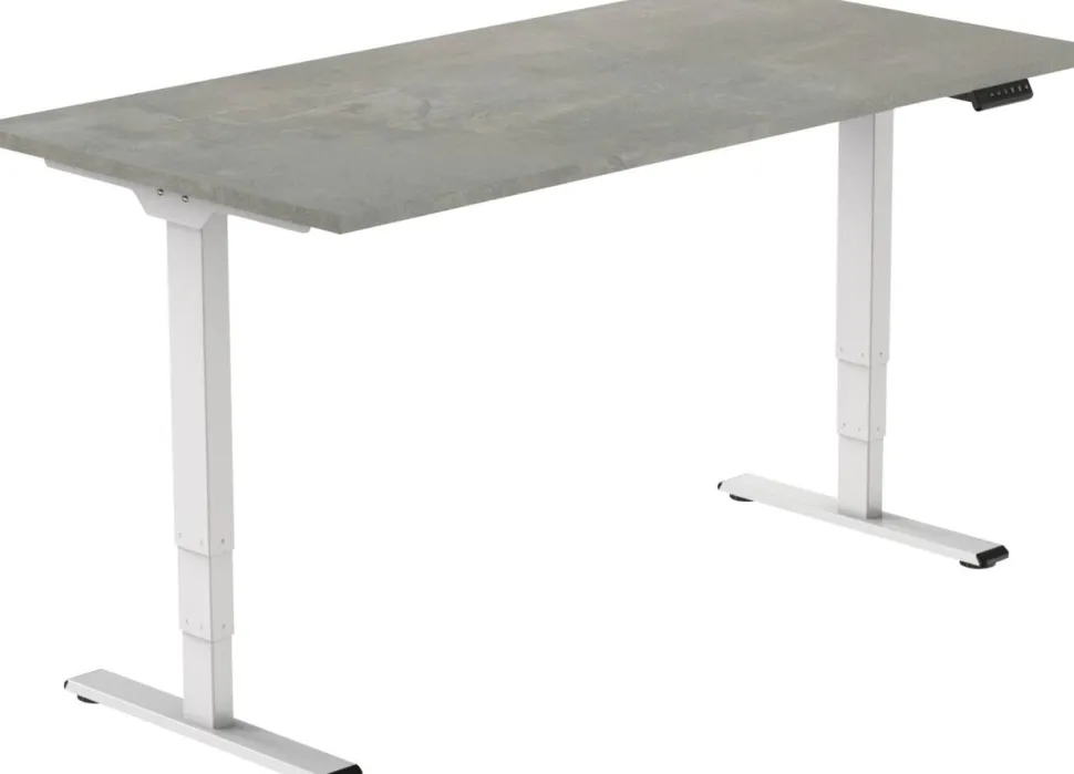 euroseats Economy Zit-sta-bureau Rechthoekig Oxyd Beton T-Voet 1.600 (B) x 800 (D) x 1.275 (H) mm Metaal