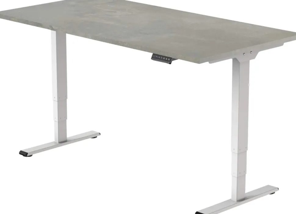 euroseats Economy Zit-sta-bureau Rechthoekig Oxyd Beton T-Voet 1.600 (B) x 800 (D) x 1.275 (H) mm Metaal