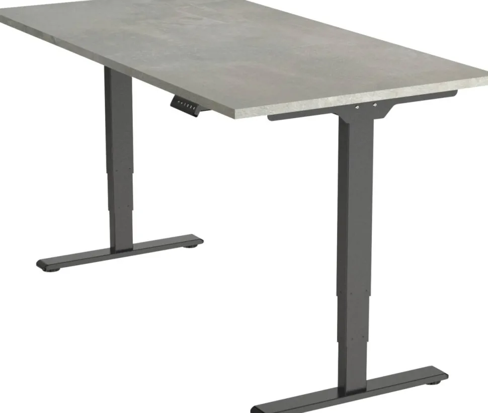 euroseats Economy Zit-sta-bureau Rechthoekig Oxyd Beton T-Voet 1.400 (B) x 800 (D) x 1.275 (H) mm Metaal
