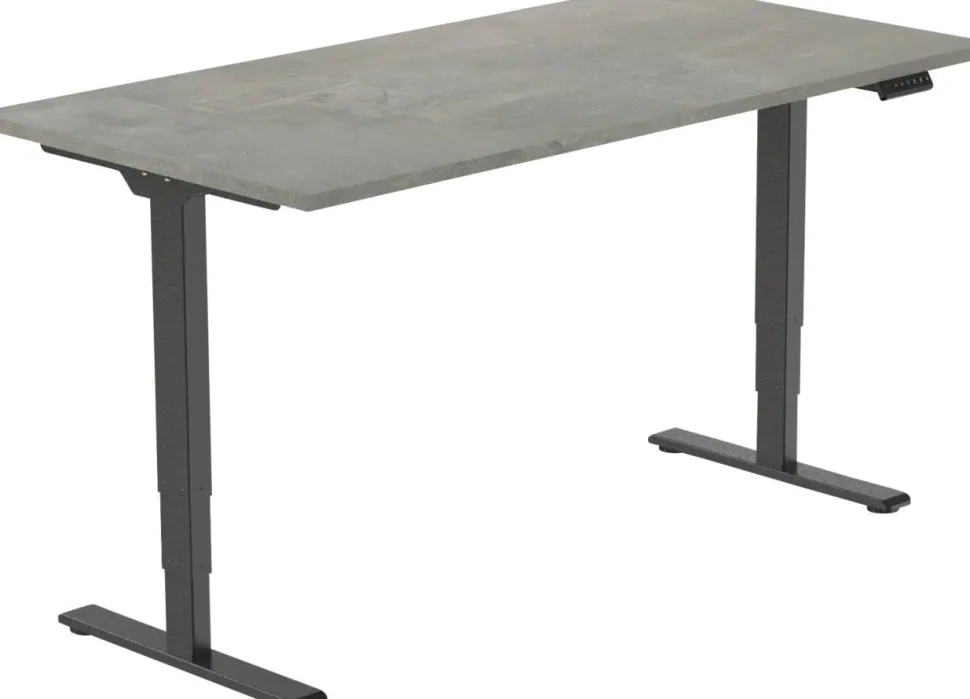 euroseats Economy Zit-sta-bureau Rechthoekig Oxyd Beton T-Voet 1.400 (B) x 800 (D) x 1.275 (H) mm Metaal