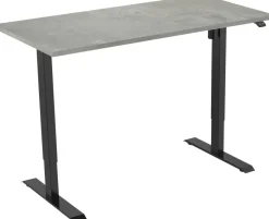 euroseats 1-Motor Zit-sta-bureau Rechthoekig Oxyd Beton T-Voet 1.200 (B) x 800 (D) x 1.235 (H) mm Metaal