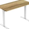 euroseats 1-Motor Zit-sta-bureau Rechthoekig Naturel Eiken T-Voet 1.200 (B) x 800 (D) x 1.235 (H) mm Metaal