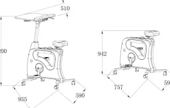 euroseats Tournette Deskbike Wit 100 kg Tournette