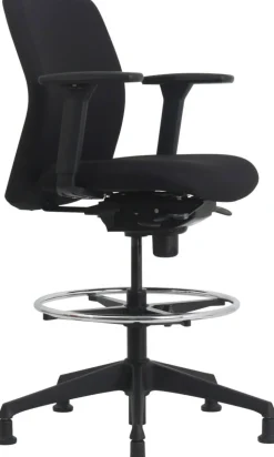 euroseats Vigo Tekenstoel Synchroonmechanisme Stof 3D armleuning Zwart 110 kg 630 x 640 x 123 mm