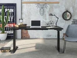 euroseats Zit-sta Zit-sta-bureau Rechthoekig Naturel Eiken T-Voet 1.800 (B) x 800 (D) x 1.275 (H) mm Metaal