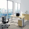 euroseats Zit-sta-bureau Rechthoekig Robson Eiken T-Voet 1.800 (B) x 800 (D) x 1.275 (H) mm Metaal