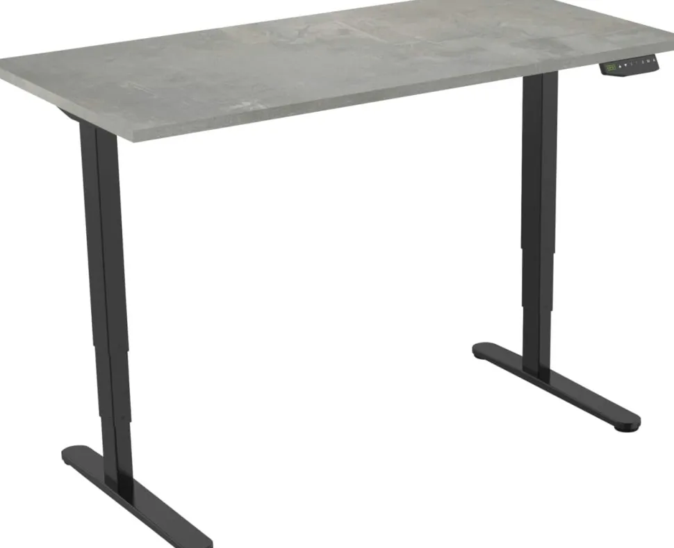 euroseats Zit-sta-bureau Rechthoekig Oxyd Beton T-Voet 1.600 (B) x 800 (D) x 1.275 (H) mm Metaal