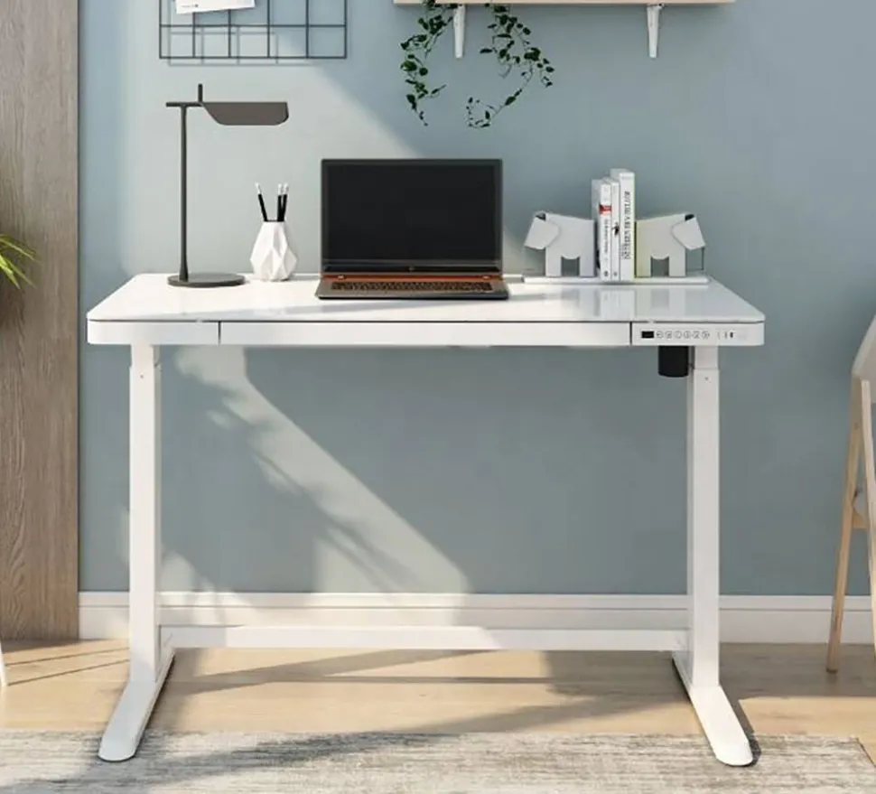 euroseats Zit-sta-bureau Rechthoekig C-Voet 1 Lade 1.202 (B) x 602 (D) x 1.210 (H) mm Metaal