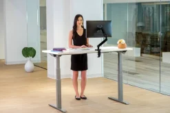 Fellowes Levado Elektrisch Hoogteverstelbaar Zit-sta-bureau Rechthoekig T-Voet 1.829 (B) x 698 (D) x 1.257 (H) mm Gemelamineerde spaanplaat, PVC (Polyvinylchloride), Staal
