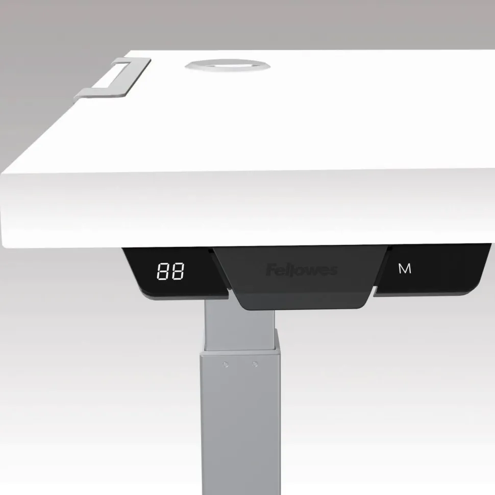 Fellowes Levado Elektrisch Hoogteverstelbaar Zit-sta-bureau Rechthoekig T-Voet 1.829 (B) x 698 (D) x 1.257 (H) mm Gemelamineerde spaanplaat, PVC (Polyvinylchloride), Staal