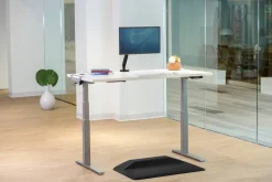 Fellowes Levado Elektrisch Hoogteverstelbaar Zit-sta-bureau Rechthoekig T-Voet 1.829 (B) x 698 (D) x 1.257 (H) mm Gemelamineerde spaanplaat, PVC (Polyvinylchloride), Staal