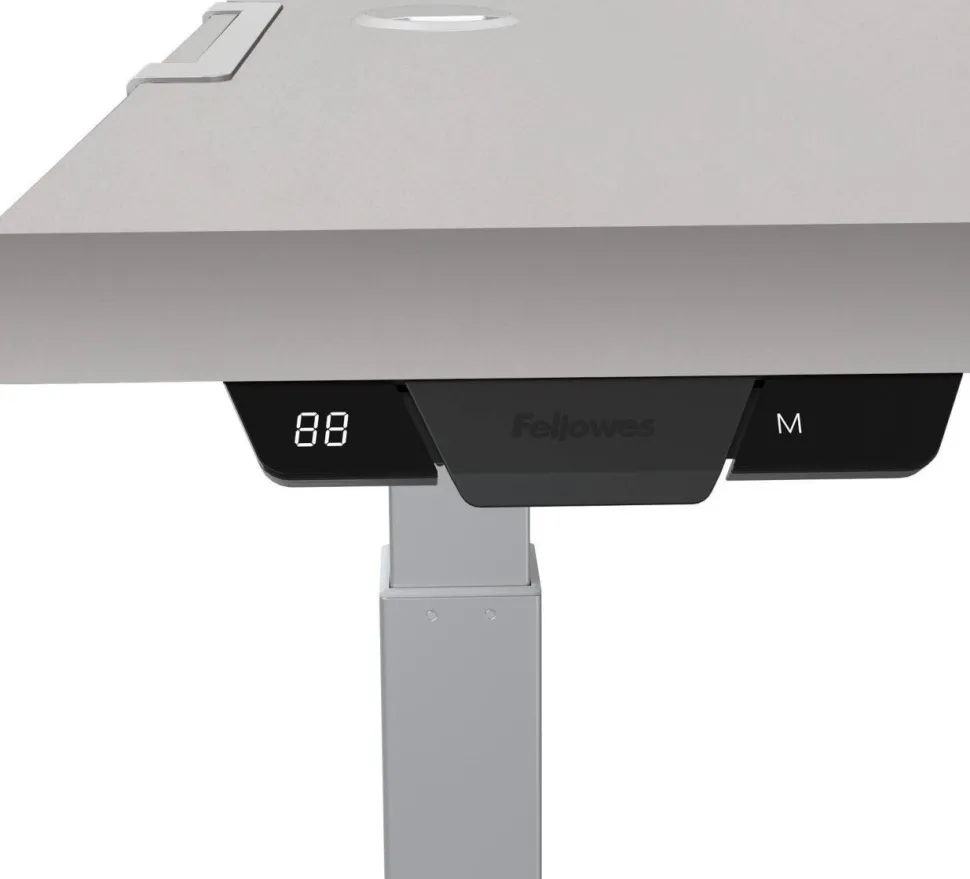 Fellowes Levado Elektrisch Hoogteverstelbaar Zit-sta-bureau Rechthoekig T-Voet 1.829 (B) x 698 (D) x 1.257 (H) mm Gemelamineerde spaanplaat, PVC (Polyvinylchloride), Staal