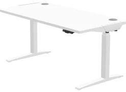 Fellowes Levado Elektrisch Hoogteverstelbaar Zit-sta-bureau Rechthoekig Wit T-Voet 1.829 (B) x 698 (D) x 1.257 (H) mm MDF (Medium-density fibreboard), PVC (Polyvinylchloride), Staal