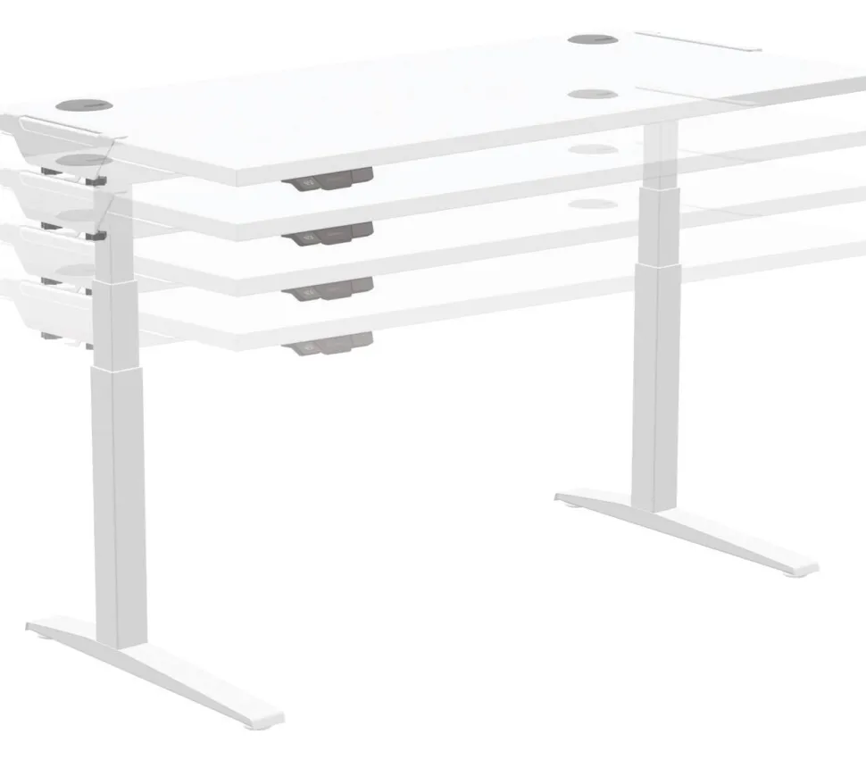 Fellowes Levado Elektrisch Hoogteverstelbaar Zit-sta-bureau Rechthoekig Wit T-Voet 1.829 (B) x 698 (D) x 1.257 (H) mm MDF (Medium-density fibreboard), PVC (Polyvinylchloride), Staal