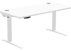 Fellowes Levado Elektrisch Hoogteverstelbaar Zit-sta-bureau Rechthoekig Wit T-Voet 1.829 (B) x 698 (D) x 1.257 (H) mm MDF (Medium-density fibreboard), PVC (Polyvinylchloride), Staal