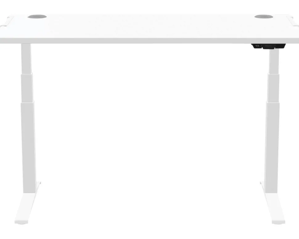 Fellowes Levado Elektrisch Hoogteverstelbaar Zit-sta-bureau Rechthoekig Wit T-Voet 1.829 (B) x 698 (D) x 1.257 (H) mm MDF (Medium-density fibreboard), PVC (Polyvinylchloride), Staal