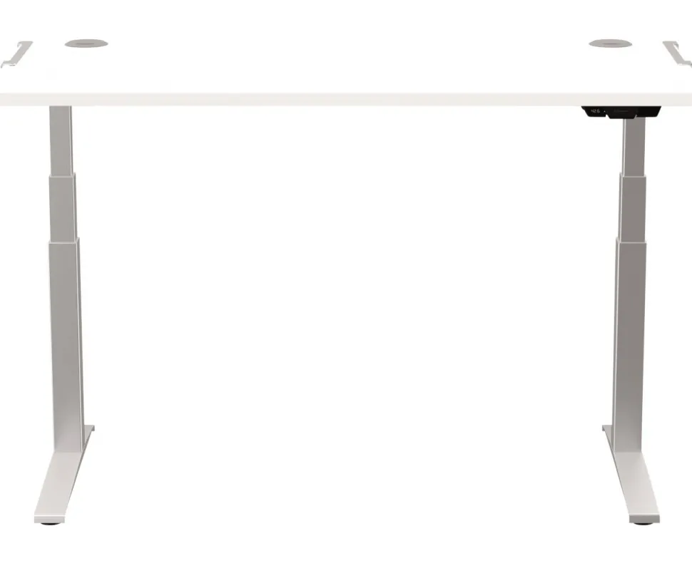 Fellowes Levado Elektrisch Hoogteverstelbaar Zit-sta-bureau Rechthoekig Wit T-Voet 1.829 (B) x 698 (D) x 1.257 (H) mm MDF (Medium-density fibreboard), PVC (Polyvinylchloride), Staal