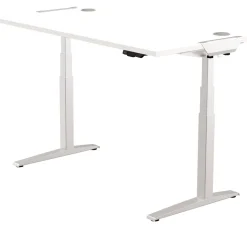 Fellowes Levado Elektrisch Hoogteverstelbaar Zit-sta-bureau Rechthoekig Wit T-Voet 1.829 (B) x 698 (D) x 1.257 (H) mm MDF (Medium-density fibreboard), PVC (Polyvinylchloride), Staal