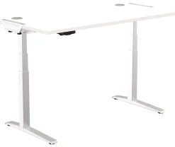 Fellowes Levado Elektrisch Hoogteverstelbaar Zit-sta-bureau Rechthoekig Wit T-Voet 1.829 (B) x 698 (D) x 1.257 (H) mm MDF (Medium-density fibreboard), PVC (Polyvinylchloride), Staal
