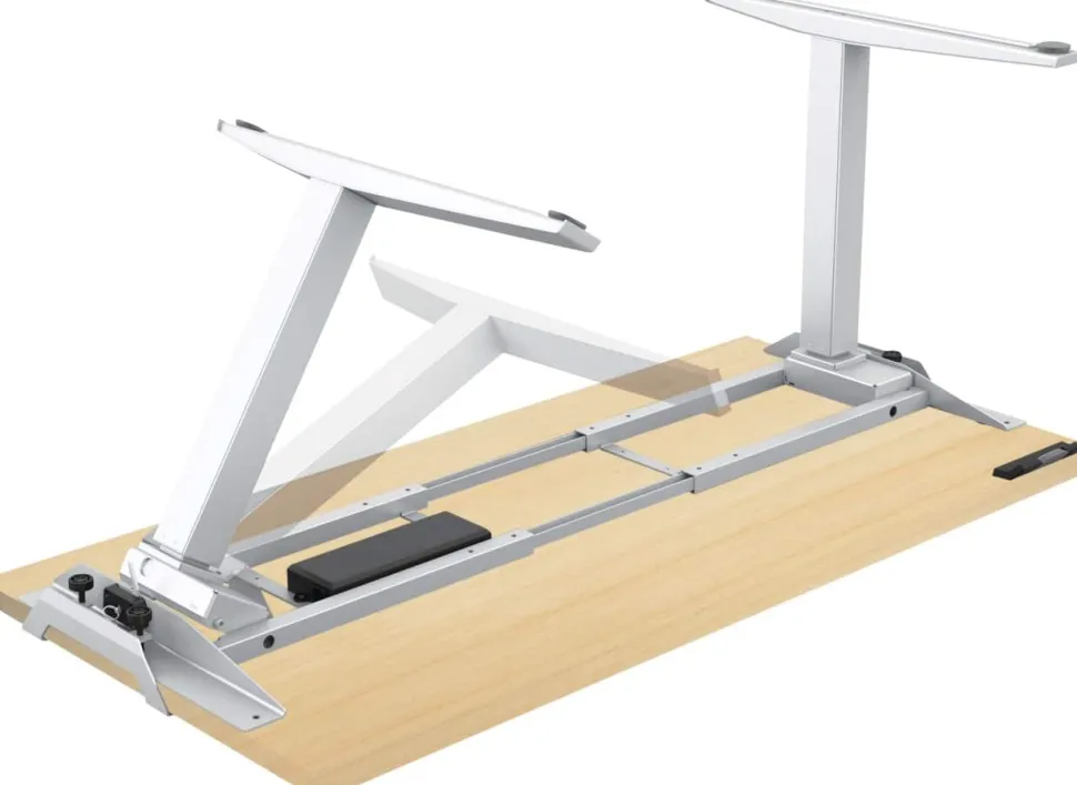Fellowes Levado Elektrisch Hoogteverstelbaar Zit-sta-bureau Rechthoekig Ahorn T-Voet 1.829 (B) x 698 (D) x 1.257 (H) mm MDF (Medium-density fibreboard), PVC (Polyvinylchloride), Staal