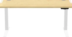 Fellowes Levado Elektrisch Hoogteverstelbaar Zit-sta-bureau Rechthoekig Ahorn T-Voet 1.829 (B) x 698 (D) x 1.257 (H) mm MDF (Medium-density fibreboard), PVC (Polyvinylchloride), Staal