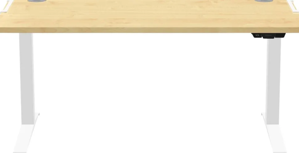 Fellowes Levado Elektrisch Hoogteverstelbaar Zit-sta-bureau Rechthoekig Ahorn T-Voet 1.829 (B) x 698 (D) x 1.257 (H) mm MDF (Medium-density fibreboard), PVC (Polyvinylchloride), Staal