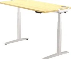 Fellowes Levado Elektrisch Hoogteverstelbaar Zit-sta-bureau Rechthoekig Ahorn T-Voet 1.829 (B) x 698 (D) x 1.257 (H) mm MDF (Medium-density fibreboard), PVC (Polyvinylchloride), Staal