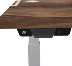 Fellowes Levado Elektrisch Hoogteverstelbaar Zit-sta-bureau Rechthoekig Walnoot T-Voet 1.829 (B) x 698 (D) x 1.257 (H) mm Gemelamineerde spaanplaat, PVC (Polyvinylchloride), Staal