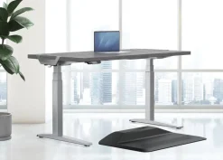 Fellowes Levado Elektrisch Hoogteverstelbaar Zit-sta-bureau Rechthoekig Eiken T-Voet 1.829 (B) x 698 (D) x 1.257 (H) mm Gemelamineerde spaanplaat, PVC (Polyvinylchloride), Staal