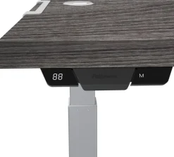 Fellowes Levado Elektrisch Hoogteverstelbaar Zit-sta-bureau Rechthoekig Eiken T-Voet 1.829 (B) x 698 (D) x 1.257 (H) mm Gemelamineerde spaanplaat, PVC (Polyvinylchloride), Staal