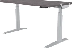 Fellowes Levado Elektrisch Hoogteverstelbaar Zit-sta-bureau Rechthoekig Eiken T-Voet 1.829 (B) x 698 (D) x 1.257 (H) mm Gemelamineerde spaanplaat, PVC (Polyvinylchloride), Staal