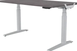 Fellowes Levado Elektrisch Hoogteverstelbaar Zit-sta-bureau Rechthoekig Eiken T-Voet 1.829 (B) x 698 (D) x 1.257 (H) mm Gemelamineerde spaanplaat, PVC (Polyvinylchloride), Staal