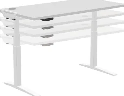 Fellowes Levado Zit-sta-bureau Rechthoekig Grijs T-Voet 1.829 (B) x 698 (D) x 1.257 (H) mm MDF (Medium-density fibreboard), PVC (Polyvinylchloride), Staal
