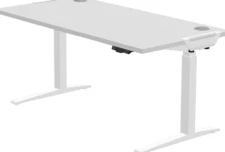 Fellowes Levado Zit-sta-bureau Rechthoekig Grijs T-Voet 1.829 (B) x 698 (D) x 1.257 (H) mm MDF (Medium-density fibreboard), PVC (Polyvinylchloride), Staal