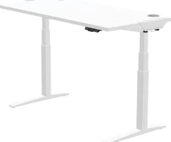Fellowes Levado Zit-sta-bureau Rechthoekig Wit T-Voet 1.829 (B) x 698 (D) x 1.257 (H) mm MDF (Medium-density fibreboard), PVC (Polyvinylchloride), Staal
