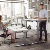 Fellowes Levado Zit-sta-bureau Rechthoekig Eiken T-Voet 1.829 (B) x 698 (D) x 1.257 (H) mm MDF (Medium-density fibreboard), PVC (Polyvinylchloride), Staal