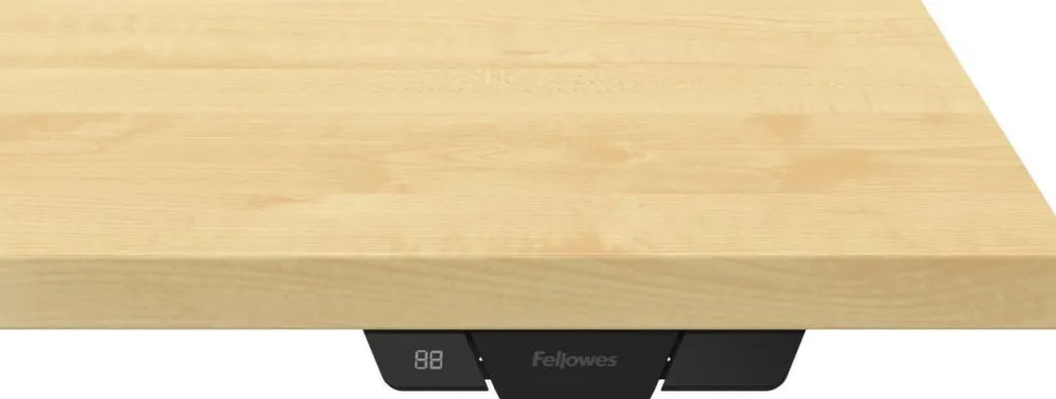 Fellowes Levado Zit-sta-bureau Rechthoekig Ahorn T-Voet 1.829 (B) x 698 (D) x 1.257 (H) mm MDF (Medium-density fibreboard), PVC (Polyvinylchloride), Staal