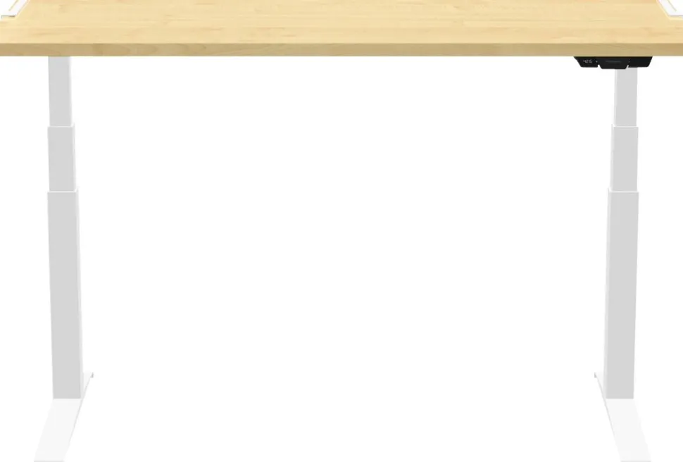 Fellowes Levado Zit-sta-bureau Rechthoekig Ahorn T-Voet 1.829 (B) x 698 (D) x 1.257 (H) mm MDF (Medium-density fibreboard), PVC (Polyvinylchloride), Staal