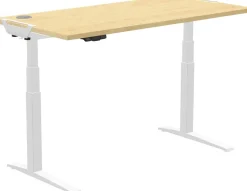 Fellowes Levado Zit-sta-bureau Rechthoekig Ahorn T-Voet 1.829 (B) x 698 (D) x 1.257 (H) mm MDF (Medium-density fibreboard), PVC (Polyvinylchloride), Staal