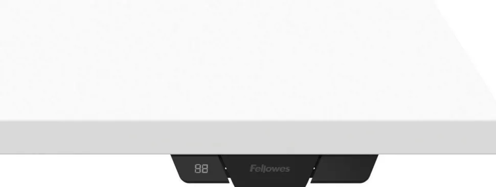 Fellowes Levado Zit-sta-bureau Rechthoekig Wit T-Voet 1.829 (B) x 698 (D) x 1.257 (H) mm MDF (Medium-density fibreboard), PVC (Polyvinylchloride), Staal